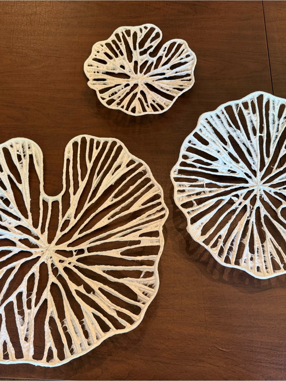 Anthropologie White Lotus-Style Wall Sculpture Trio